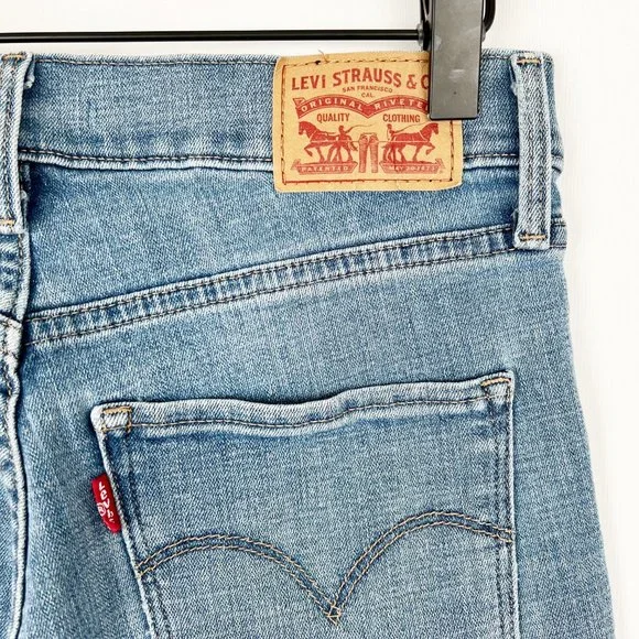 Levi's 314 Shaping Straight Jeans High Rise Waisted Slim Long Denim Jeans - 26 - Picture 11 of 13